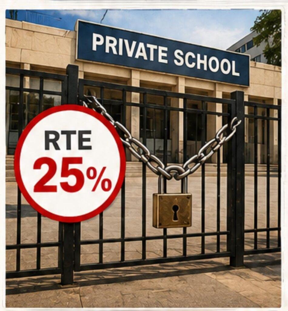 RTE చట్టం నీరుగార్చుతున్న ప్రైవేట్ స్కూళ్లు – 25% సీట్లు కాగితాలకే పరిమితం